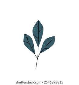 Autumn fall leaf isolated. Cute fall leaves simple naive style.