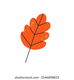 Autumn fall leaf isolated. Cute fall leaves simple naive style.