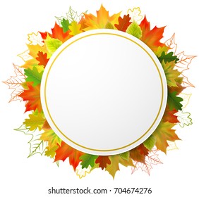 autumn fall leaves circle vector