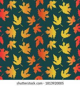 Autumn Fall Leaves Vector Seamless Pattern