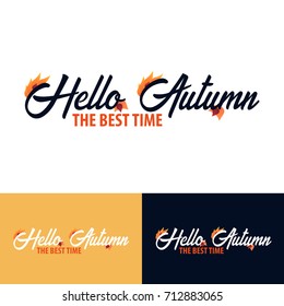 Autumn fall logo and Emblem. Vector Illustration