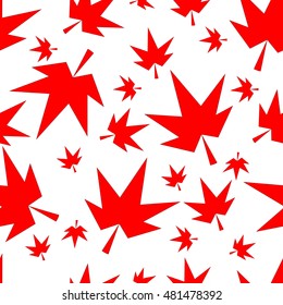 Autumn fall maple leaves seamless pattern background