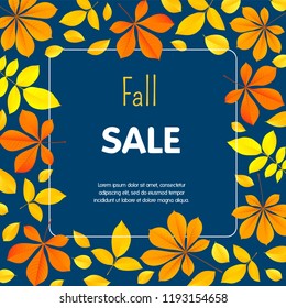Autumn fall sale concept background. Flat illustration of autumn fall sale vector concept background for web design
