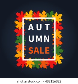 Autumn fall sale. Maple leaves vector illustration