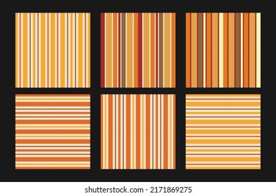 Autumn fall seamless pattern with different Set of trendy Stripe. Autumnal collection of background with decorative seamless patterns and Stripe.