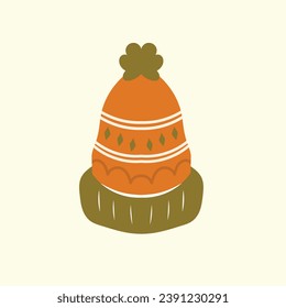 autumn and fall season beanie vector illustration clip art