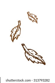 Autumn or Fall Season concept. Outline of leaves. Editable Clip Art.