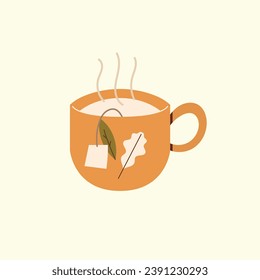 autumn and fall season herb drink vector illustration clip art