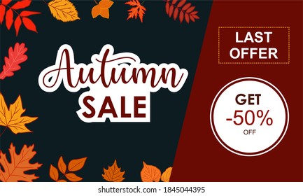 Autumn Fall Season Sale advertising and promotion Banner. Vector background design.