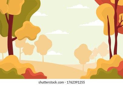 Autumn Fall Season Tree Golden Yellow Nature Panoramic Landscape