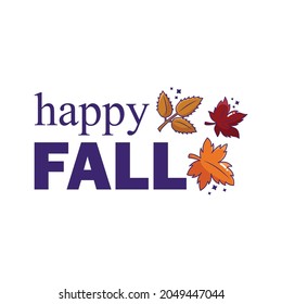 Autumn or fall season typography lettering with various maple leaves details