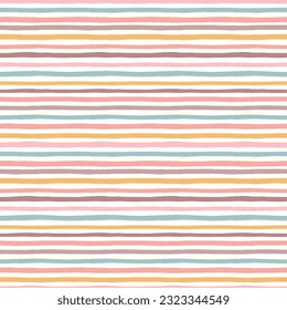 Autumn and fall stripes background vector. Fun colourful horizontal striped seamless pattern. Design element. 