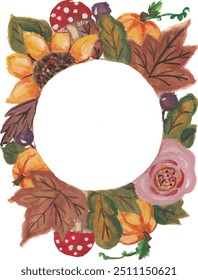 Autumn Fall Thanksgiving Halloween Illustration Watercolour Clipart Vector Background Design Pattern print
