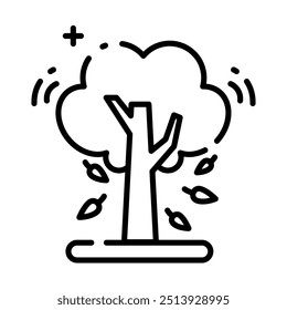 autumn fall tree line icon illustration vector graphic.
