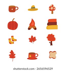 Conjunto de Ilustrações de Vetor outono