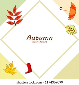 autumn fallen leaf umbrella rubber boot autumnal vector background