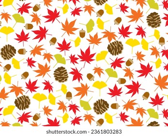 Autumn fallen leaves background illustration