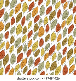 Autumn fallen leaves pattern. Element for holiday greeting cards designs