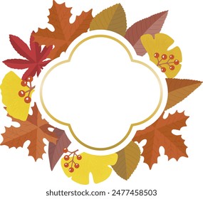 Autumn fallen leaves vector frame