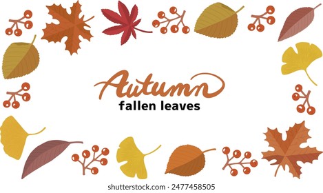 Autumn fallen leaves vector frame