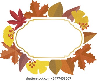 Autumn fallen leaves vector frame