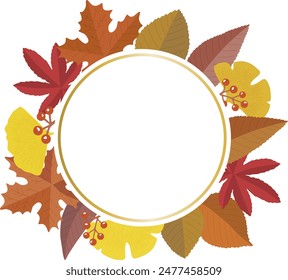 Autumn fallen leaves vector frame