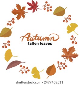 Autumn fallen leaves vector frame