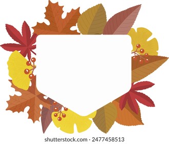 Autumn fallen leaves vector frame