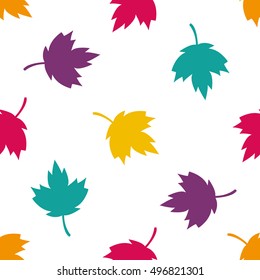 Autumn fallen leaves vector seamless pattern