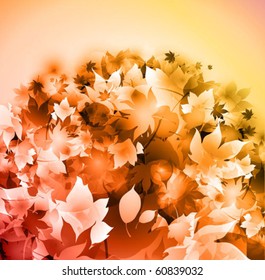 autumn fallen leaves vector yellow background