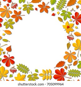 Autumn falling leaf isolated on white  background. Art vector illustration.