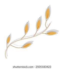 Autumn falling leaf. Vector foliage clipart illustration. Isolated on white background