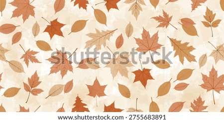 Autumn falling leafs vector pattern. Fall leaves seamless print