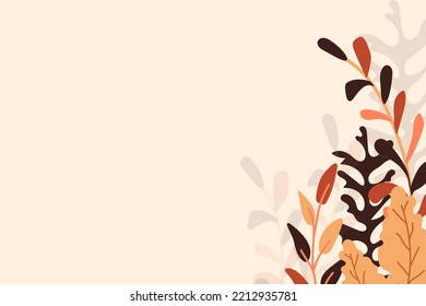 Autumn falling leaves. Autumnal foliage fall and poplar leaf flying in wind motion blur. Autumn design. Templates for placards, banners, flyers, presentations, reports.