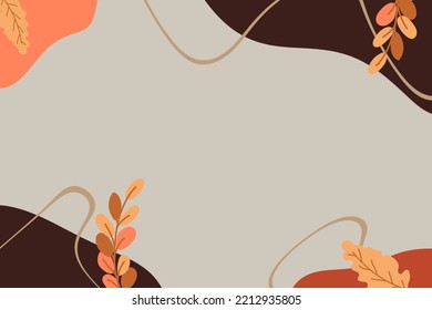 Autumn falling leaves. Autumnal foliage fall and poplar leaf flying in wind motion blur. Autumn design. Templates for placards, banners, flyers, presentations, reports.