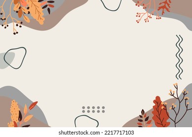 Autumn falling leaves. Autumnal foliage fall and poplar leaf flying in wind motion blur. Autumn design. Templates for placards, banners, flyers, presentations.