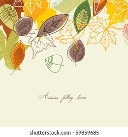 Autumn falling leaves background