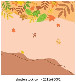 Autumn falling leaves background art vector.