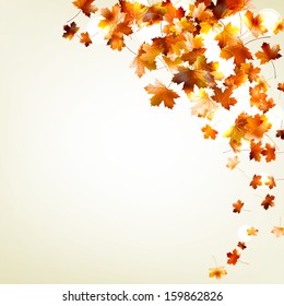 Autumn falling leaves background. And also includes EPS 10 vector