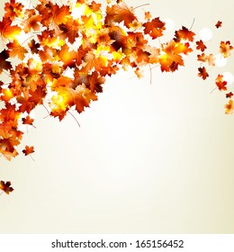 Autumn falling leaves background. And also includes EPS 10 vector