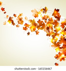 Autumn falling leaves background. And also includes EPS 10 vector