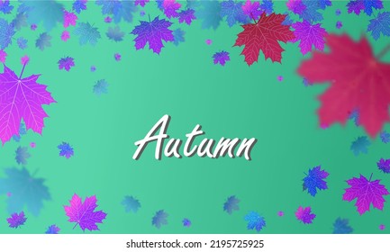 Autumn falling leaves background Vector template. Leaf vector