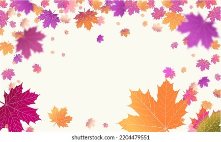 Herbstfallendes Laub hintergrund Vektorvorlage. Leaf-Vektorgrafik