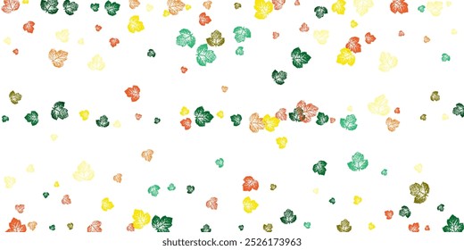 Autumn falling leaves isolated on white background.  Greenery Environment Backdrop.