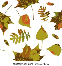 Otoño. Caer hojas de otoño. Sencillo fondo para tejidos, textiles, embalajes y papel pintado. Ilustración del vector