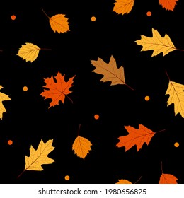 La Caída Del Otoño Deja El Fondo Del Patrón Sin Margen. EPS10 de ilustración vectorial