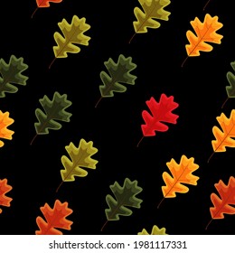 Autumn Falling Leaves Seamless Pattern Background. Vector Illustration EPS10