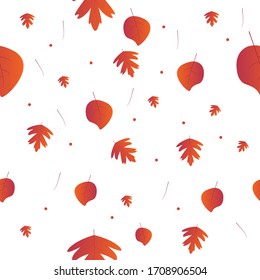 Otoño Cae con fondo blanco patrón sin problemas.