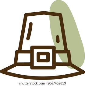 Autumn fancy hat, illustration, vector, on a white background.