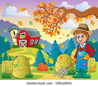 Autumn farm theme 8 - eps10 vector illustration.